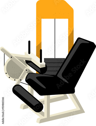 Vector Illustration of Legs Curl Machine Gym Equipment