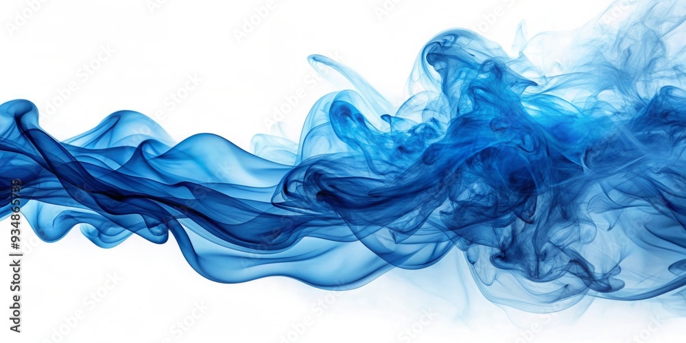 Blue abstract smoke waves floating on background Blue abstract smoke waves floating on background