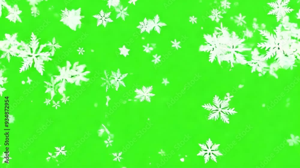 Holiday Snow: Isolated Snowflakes on Green Screen for Winter Projects