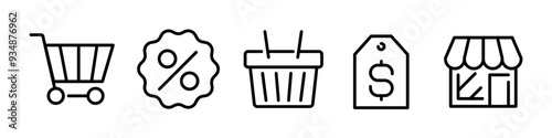Shopping icon set. Shop icon