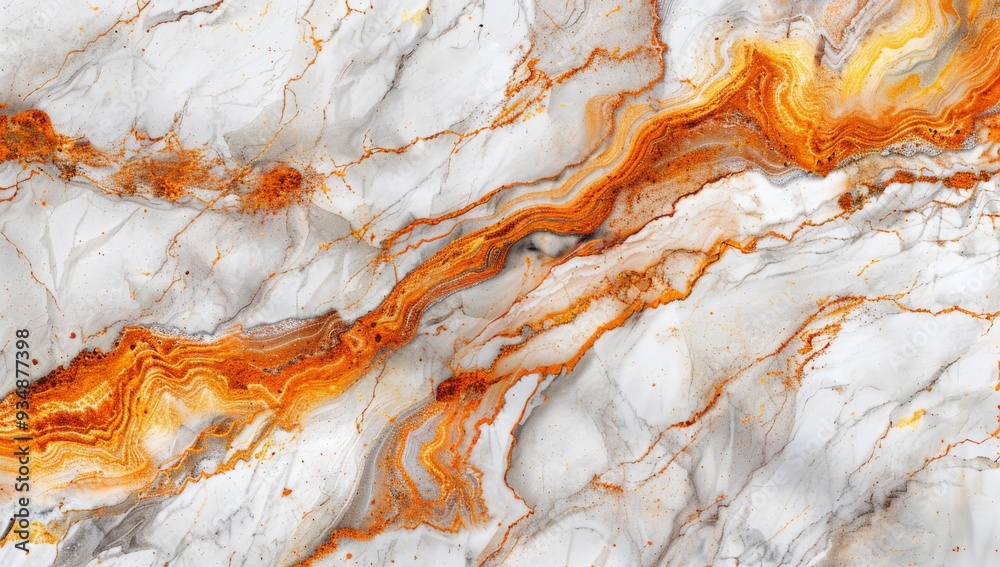 Abstract Marble Texture with Swirling Orange Veins Abstract Marble Texture with Swirling Orange Veins