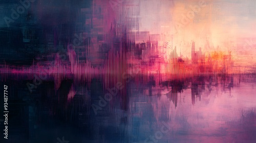 Abstract neural network fused with soundwave designs, double exposure technique, representing AI's connection to audio and machine learning, digital art