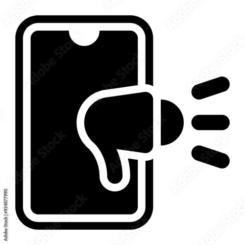 marketing app, broadcasting app, mobile app, mobile, marketing, application glyph or solid icon