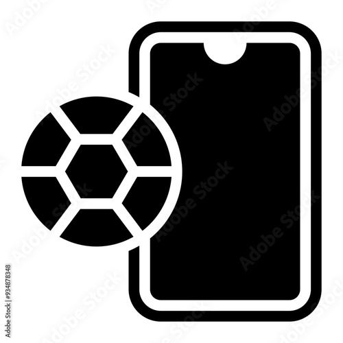 sport app, football app, soccer app, sport, mobile app, application glyph or solid icon