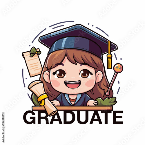 Graduate chibi draw congratuation photo