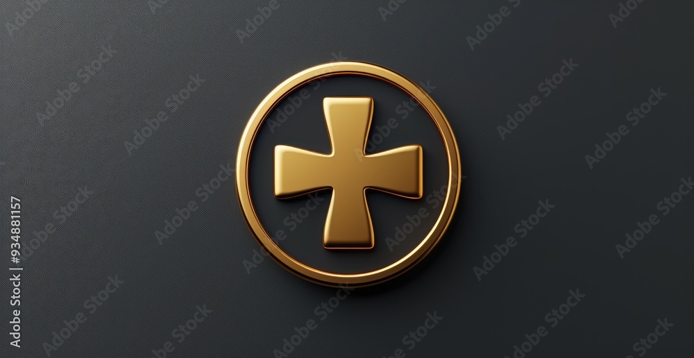 Fototapeta premium Logo medicine doctor, pharmacology treatment, family care hospital. Minimalistic banner copy space creative VIP promotion vitruvian man