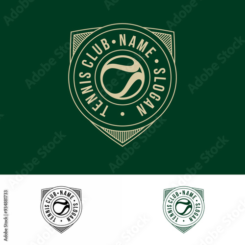 Logo tennis club vintage luxury minimal