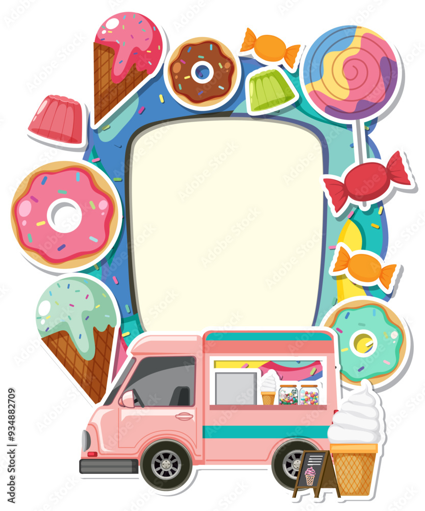 Naklejka premium Sweet Treats and Ice Cream Truck