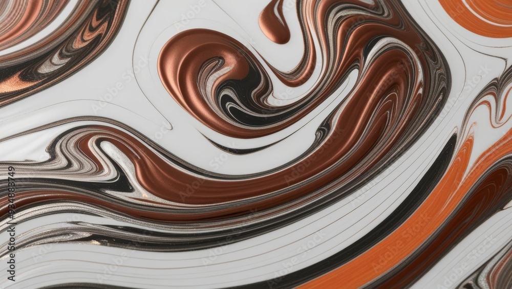 Abstract Swirl Pattern in White, Black, Brown, and Orange Colors Abstract Swirl Pattern in White, Black, Brown, and Orange Colors