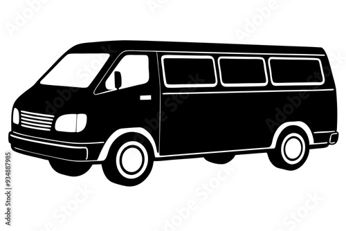 Van Illustration Vector Art - Cartoon Van Design, Vector Icon, Vehicle Clipart