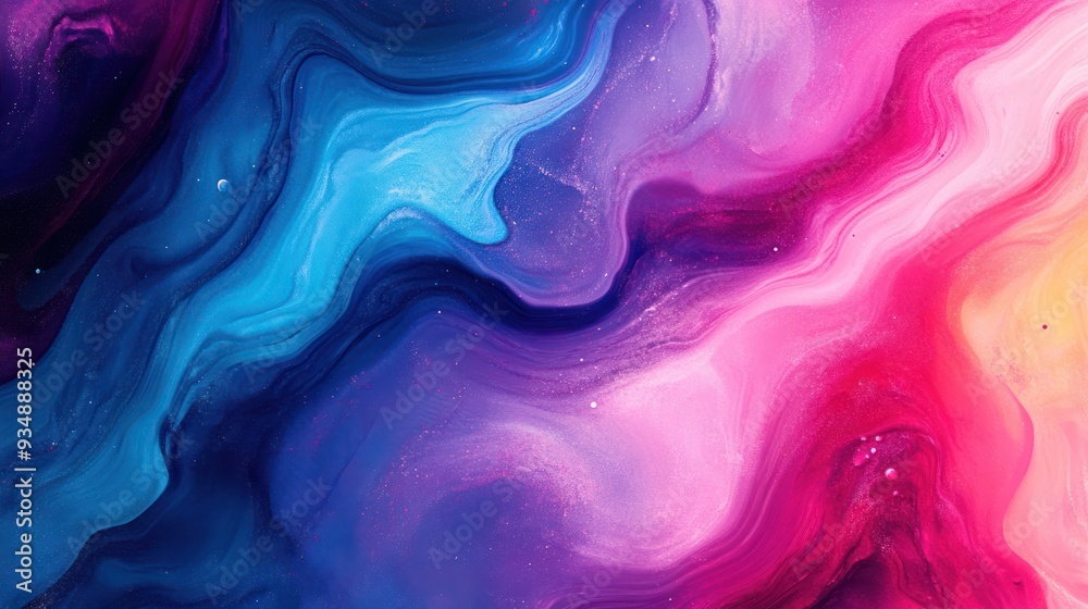 Fototapeta premium Abstract Swirling Colors and Glitter, Cosmic Background