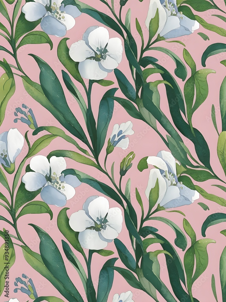 floral on pastel pink background floral on pastel pink background