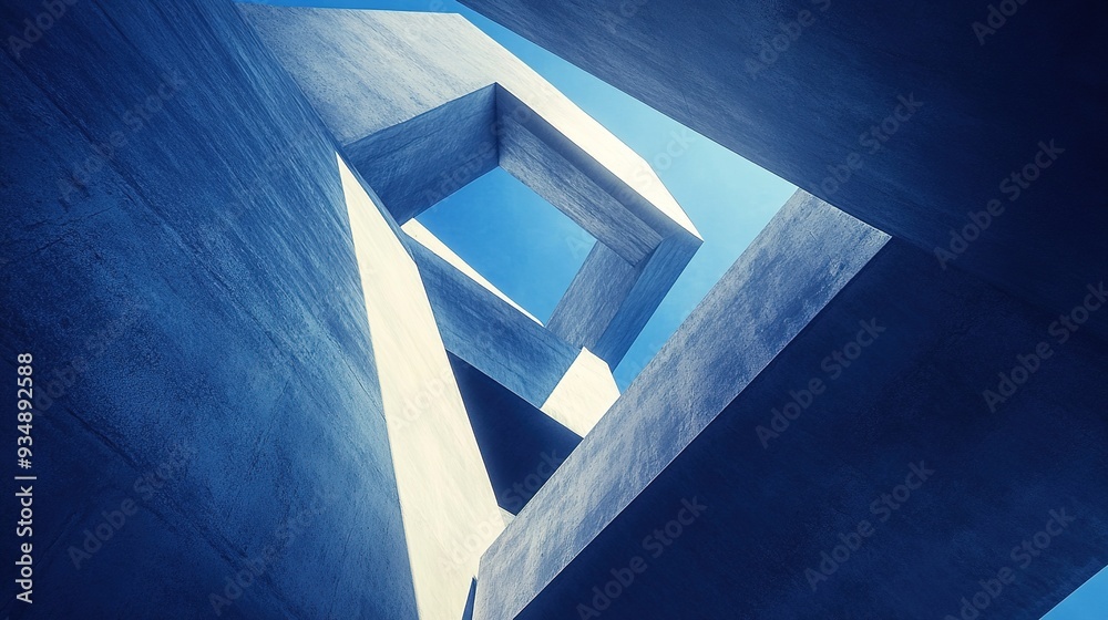 Obraz premium Concrete Geometry: Skyward Gaze