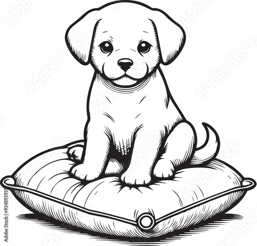 Cute Dog Sitting On Pillow