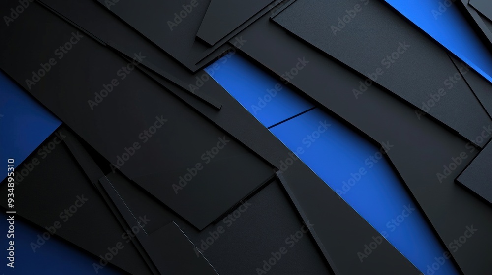 Abstract Geometric Design: An intricate pattern of black and blue geometric shapes creates a visually captivating abstract design. Abstract Geometric Design: An intricate pattern of black and blue geometric shapes creates a visually captivating abstract design.