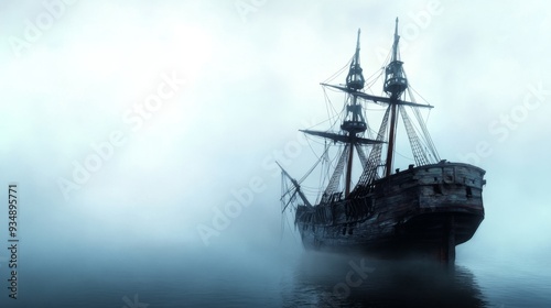 Wallpaper Mural Ghost Ship in the Mist Torontodigital.ca