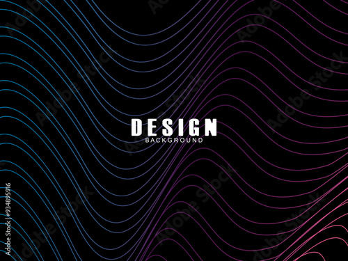 Futuristic abstract technology shining gradient blue light lines on modern line pattern black background. Vector minimal line background with text for social media covers, headers, etc.