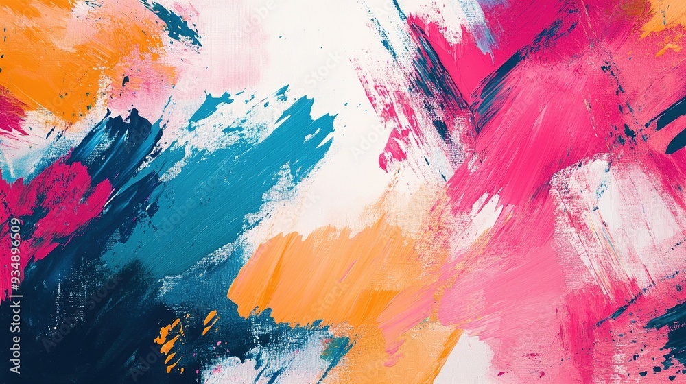 Abstract Brushstrokes: Vibrant Hues: A captivating abstract background featuring bold brushstrokes in a symphony of pink, blue, and orange, evoking energy, creativity, and artistic expression. Abstract Brushstrokes: Vibrant Hues: A captivating abstract background featuring bold brushstrokes in a symphony of pink, blue, and orange, evoking energy, creativity, and artistic expression.