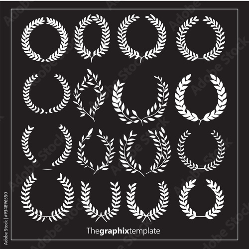 Classic Laurel Wreath Vector Set - Elegant and Timeless Decorative Elements