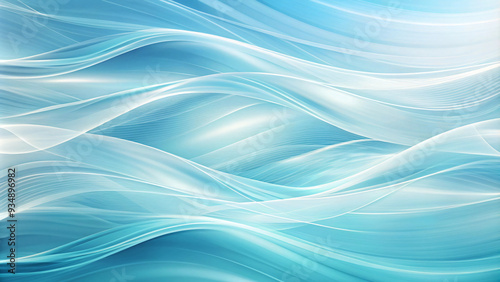 Abstract blue wave vector design with smooth flowing lines and soft light, ideal for wallpaper or backdrop