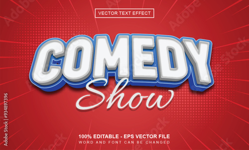 3D Comedy show Vector text Effect