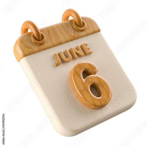 6th June Calendar Wooden photo