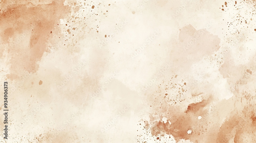 Beige watercolor art background with old paper texture, brushstrokes, and splashes, reminiscent of stucco or marble Beige watercolor art background with old paper texture, brushstrokes, and splashes, reminiscent of stucco or marble