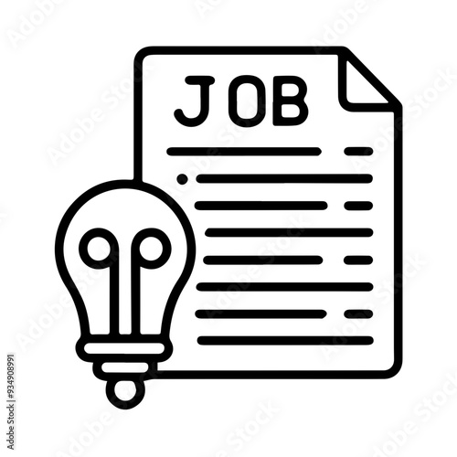 Job light bulb icon illustration