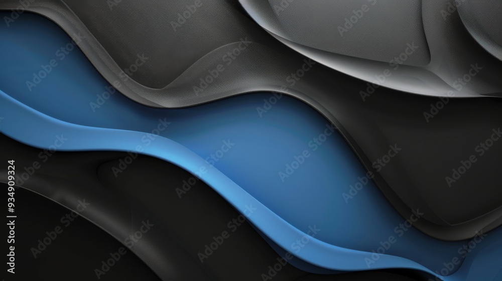 Fototapeta premium Futuristic Fusion. Modern black blue abstract background. Minimal design.