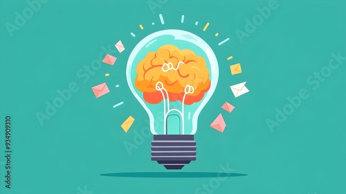 Glowing Lightbulb Symbolizing Innovative Thinking and Creative