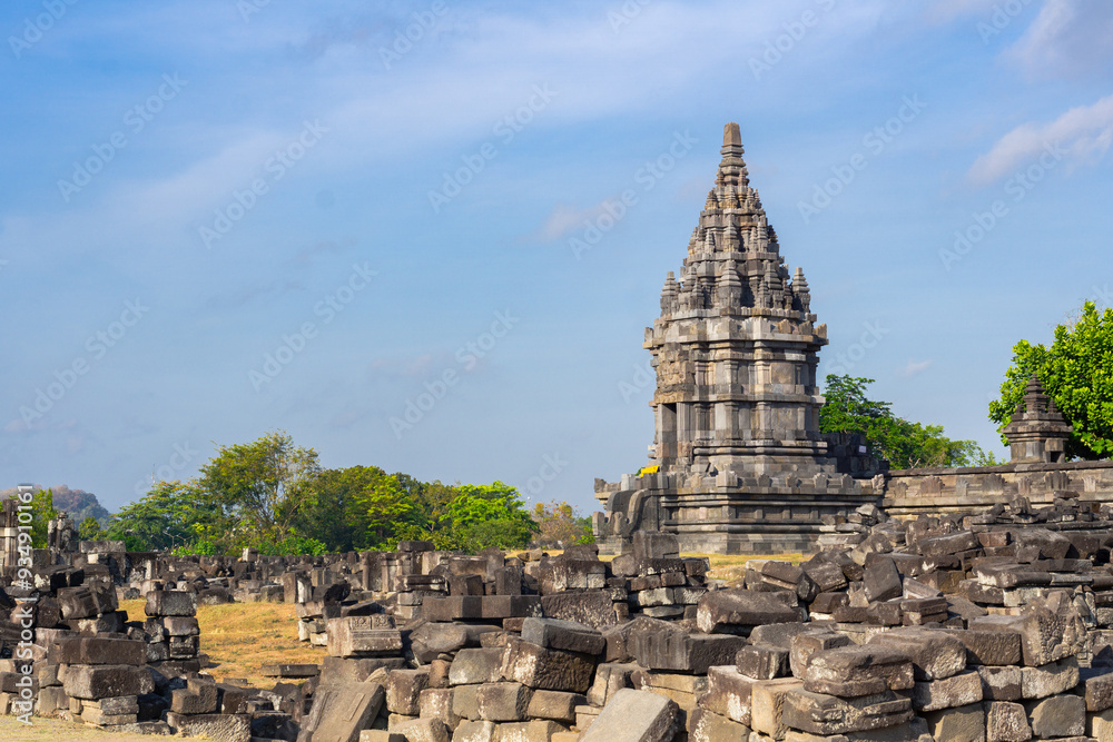 Ruins of Prambanan temple or Candi Prambanan in Yogyakarta Indonesia. UNESCO heritage and tourism place to go Ruins of Prambanan temple or Candi Prambanan in Yogyakarta Indonesia. UNESCO heritage and tourism place to go