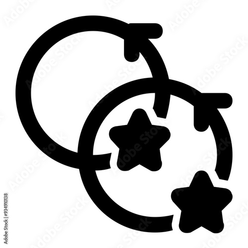 binary stars, stars, orbit, star system, stellar, double stars, astronomy glyph or solid icon