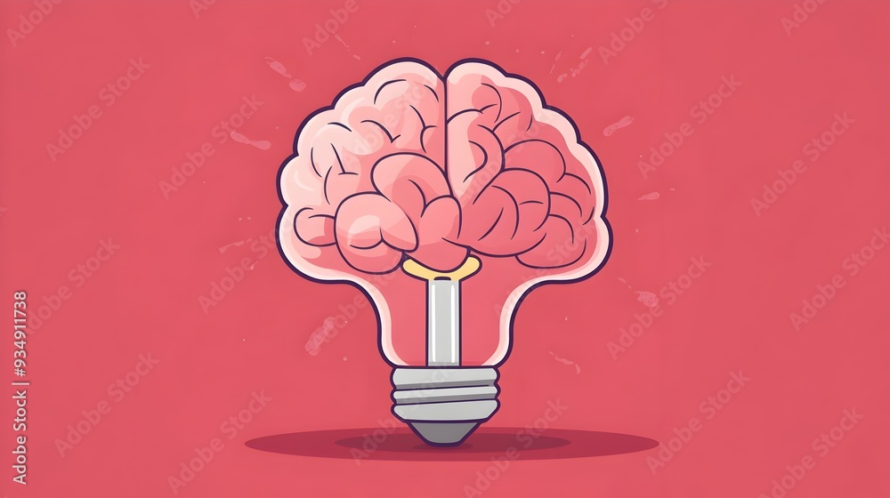 Illuminating Idea:A Bright Brain Bulb Symbolizing Innovative Thinking and Creativity Illuminating Idea:A Bright Brain Bulb Symbolizing Innovative Thinking and Creativity
