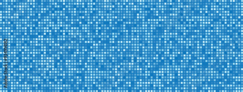 Abstract geometric background with tiles. Blue pixel vector texture. Digital business background. Trend illustration