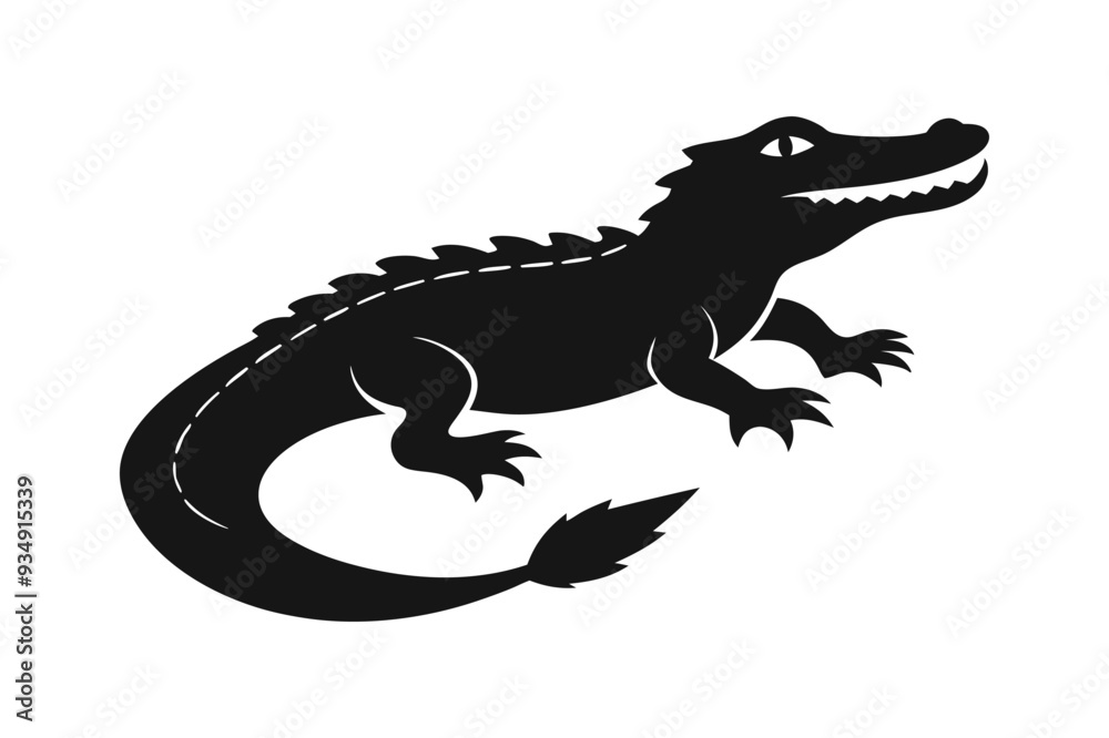Obraz premium alligator silhouette image vector Design