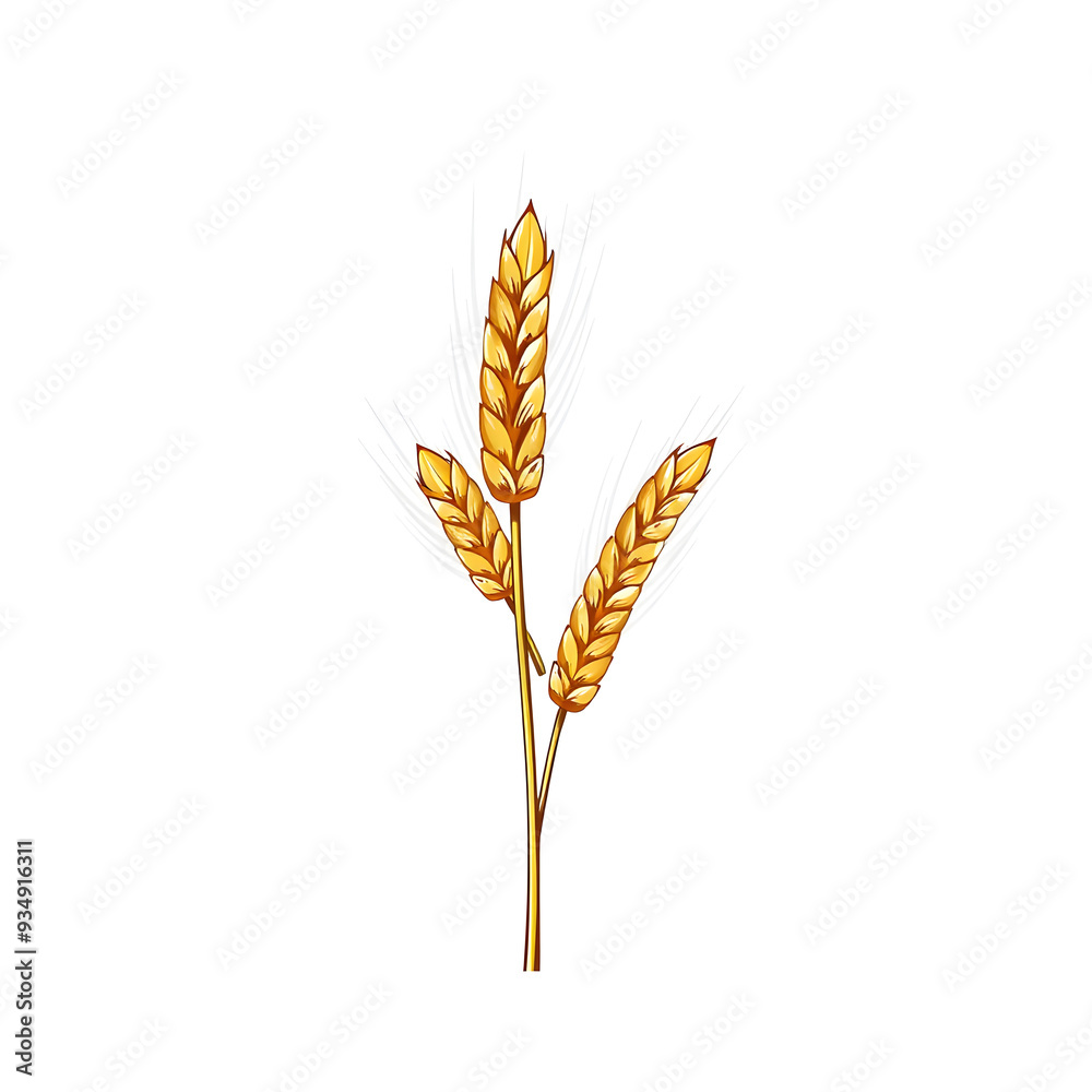 Wheat cartoon icon illustration on white background. Generative AI Wheat cartoon icon illustration on white background. Generative AI