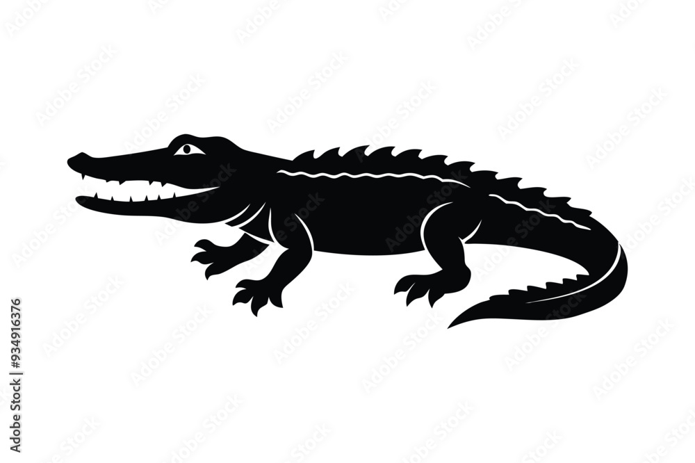 Obraz premium alligator silhouette image vector Design
