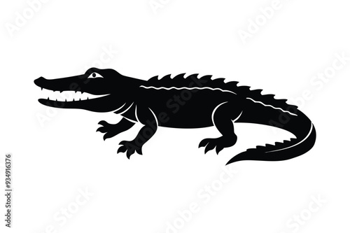 alligator silhouette image vector Design