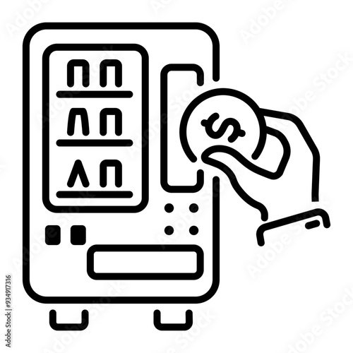 Vending machine icon designed in linear style 