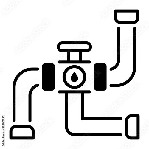 Fuel pipeline icon in linear style 