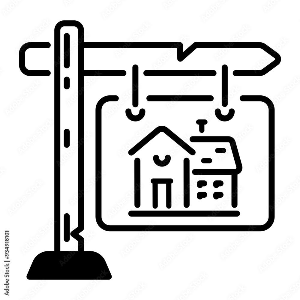 Property board icon in linear style Property board icon in linear style