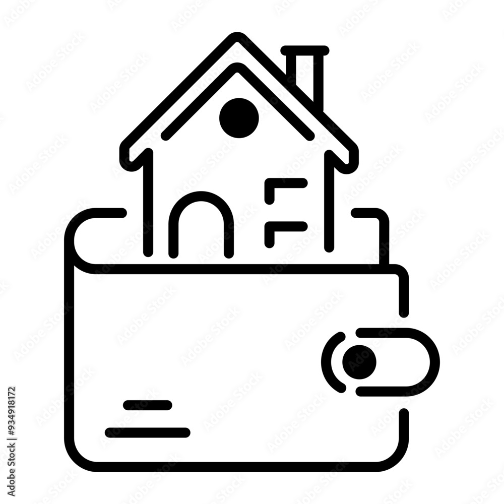 Home payment icon in line style 