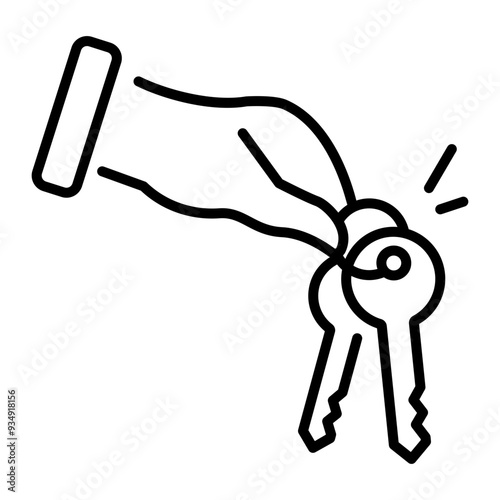 A line style icon of keys 