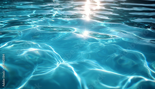 Sunlight shining on rippled water surface, tranquil scene generated by AI