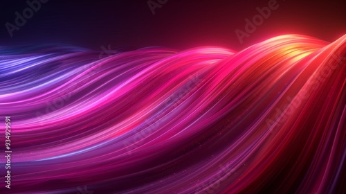 Vibrant waves of light in a dark setting creating an abstract visual effect