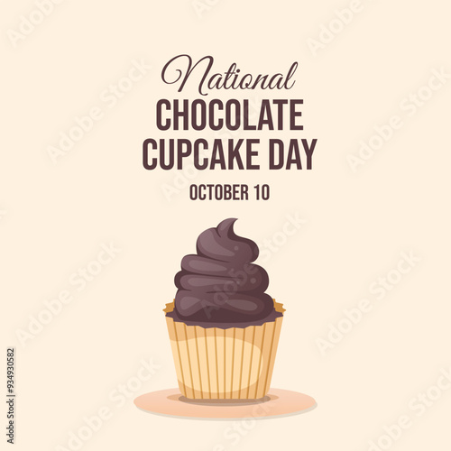 vector graphic of National Chocolate Cupcake Day ideal for National Chocolate Cupcake Day celebration.