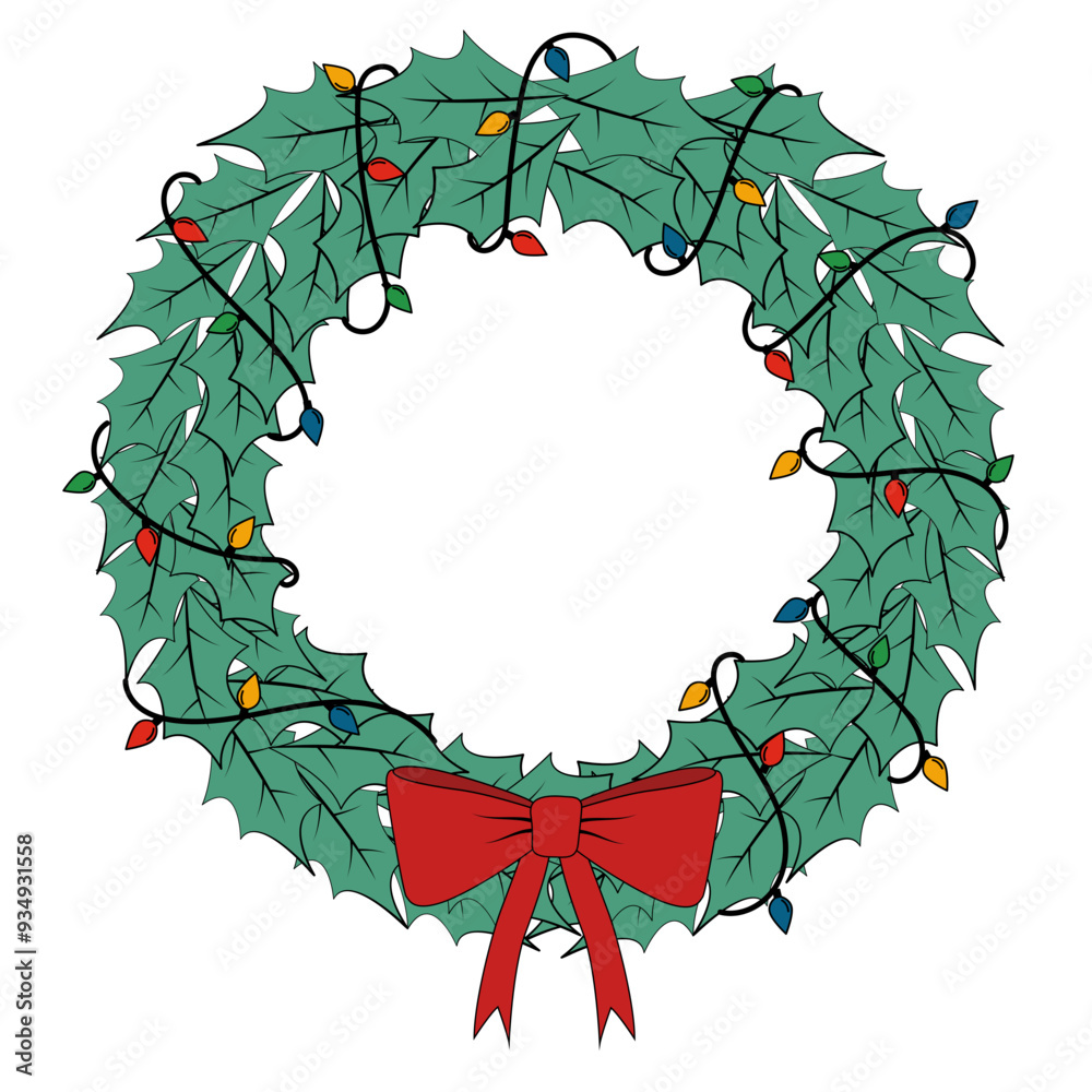 Fototapeta premium Christmas Leaves Ring Decoration