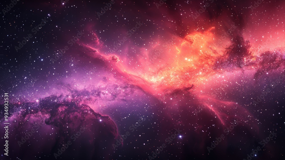 Colorful cosmic nebula illuminated by starlight in deep space Colorful cosmic nebula illuminated by starlight in deep space