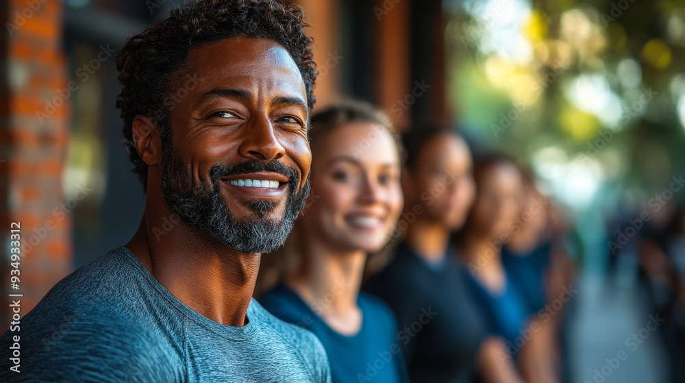 Diverse Group Exercise Class in Gym with Smiling Participants Engaged in Fitness Activity, Highlighting Healthy Lifestyle and Team Spirit Diverse Group Exercise Class in Gym with Smiling Participants Engaged in Fitness Activity, Highlighting Healthy Lifestyle and Team Spirit