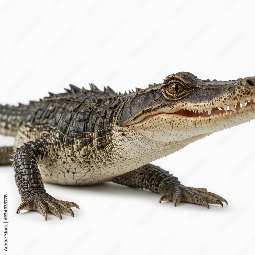 Naklejka premium Baby alligator, isolated on white background